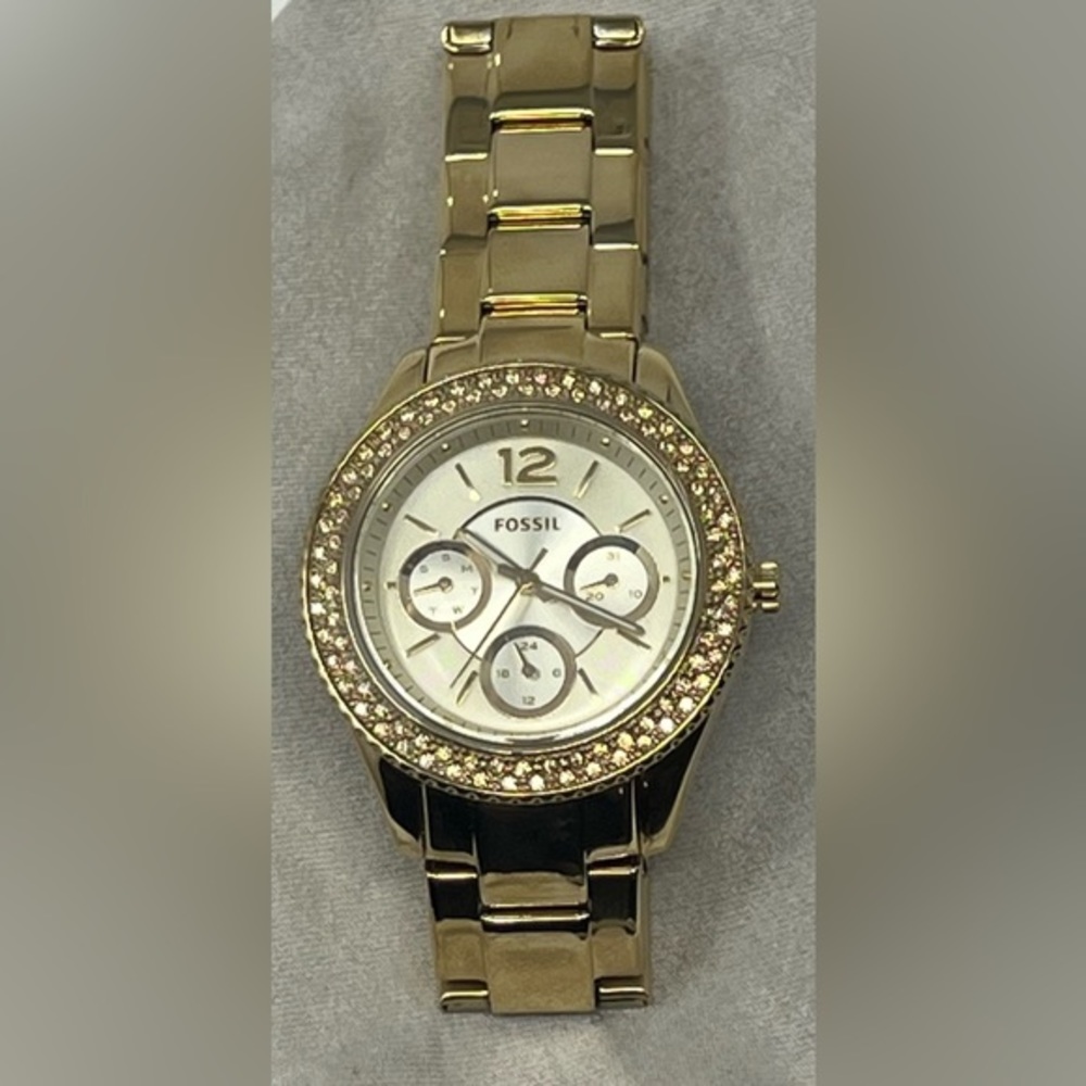 “Stella” Fossil Stainless Steel Gold-Tone Watch